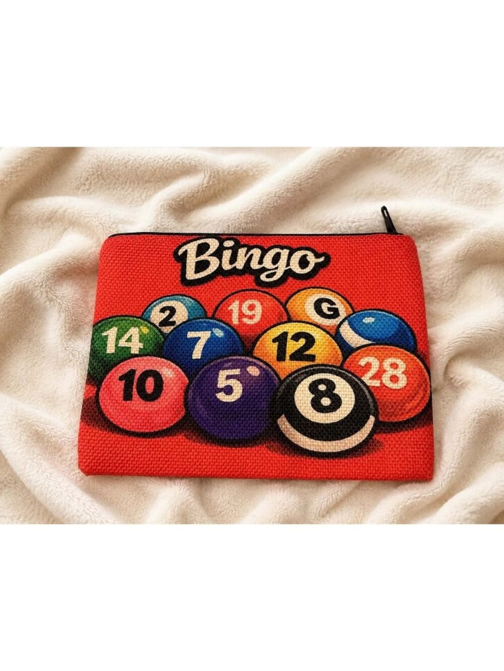 coin-sized Bingo zippered pouch